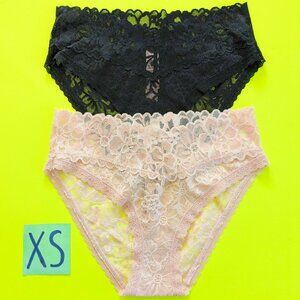 Victoria's Secret Size XS Lace High-Leg Cheeky Panty Bundle - 2 pairs